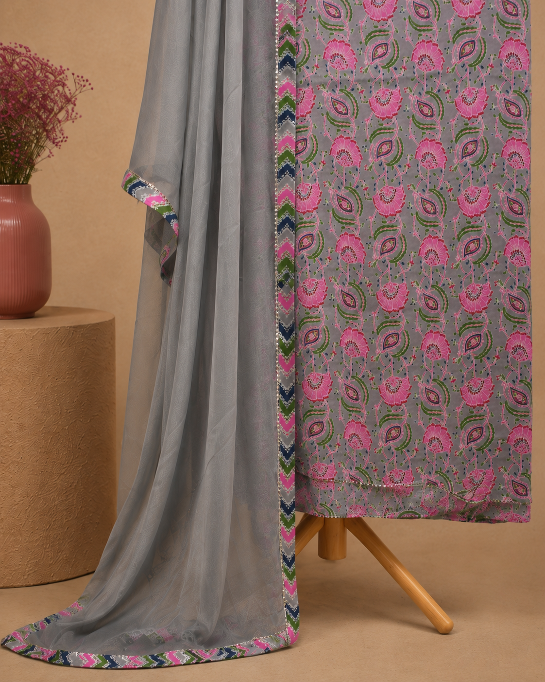 PURPLE UNSTICHED SUIT SET