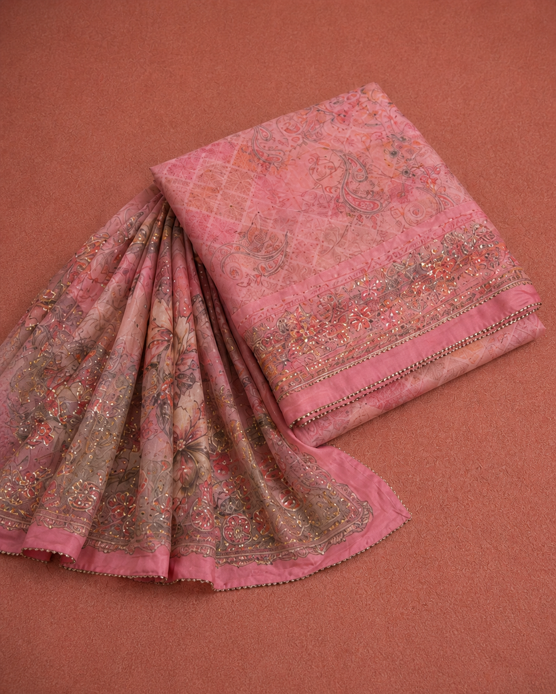 PINK UNSTICHED SUIT SET