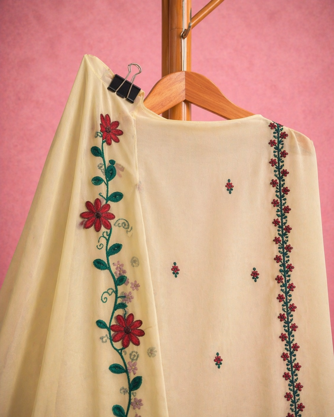 MINT BLOOM MACHINE WORK AND HANDWORK UNSTICHED SUIT SET