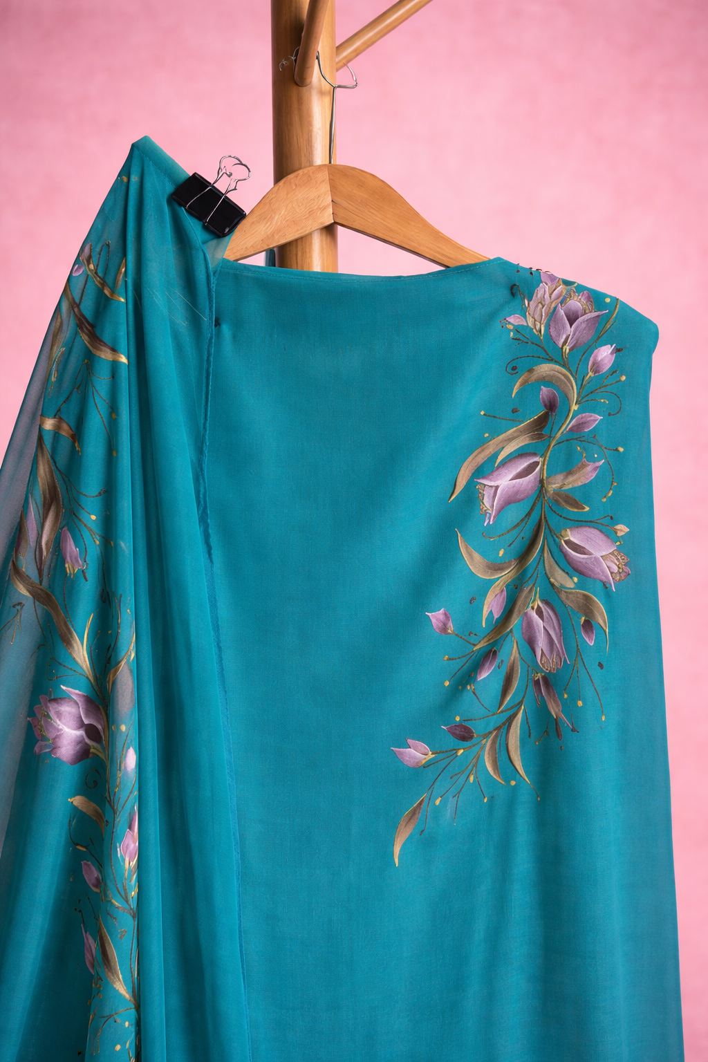 TURUOISE GREEN UNSTICHED SUIT SET