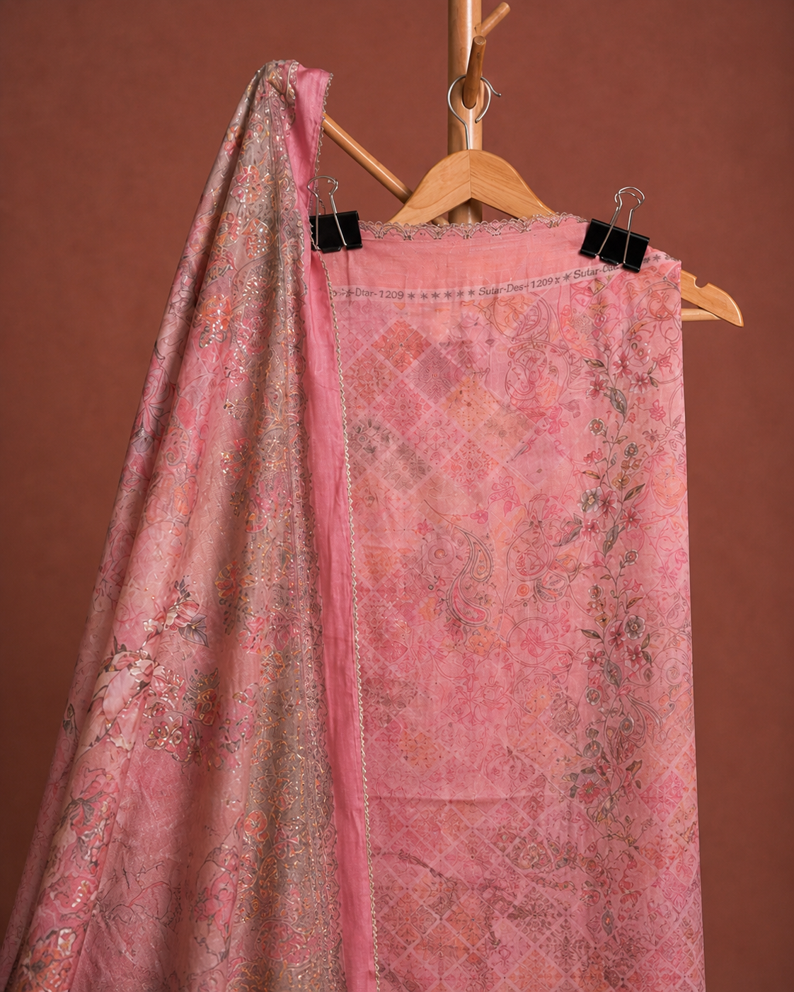 PINK UNSTICHED SUIT SET
