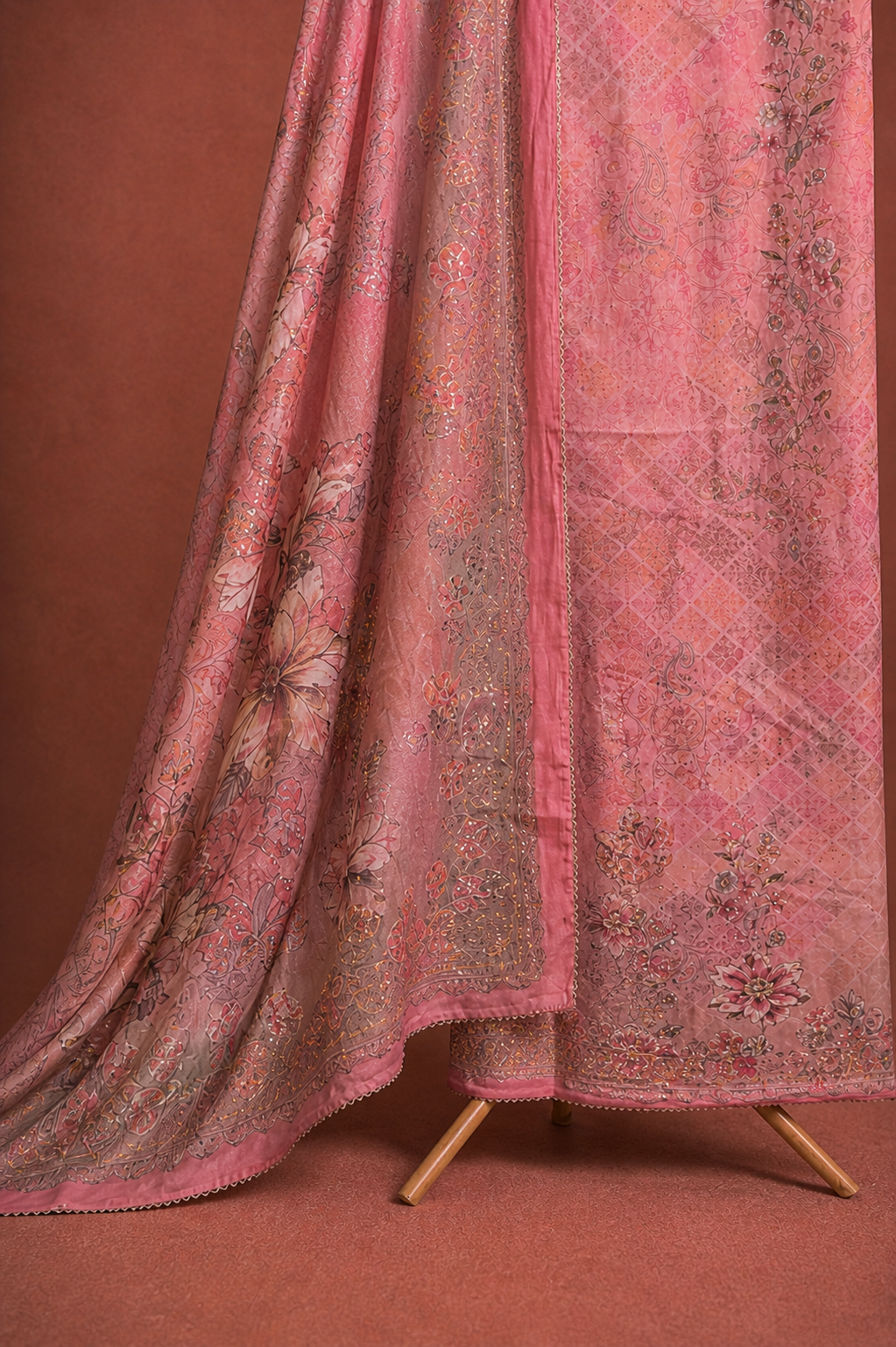 PINK UNSTICHED SUIT SET