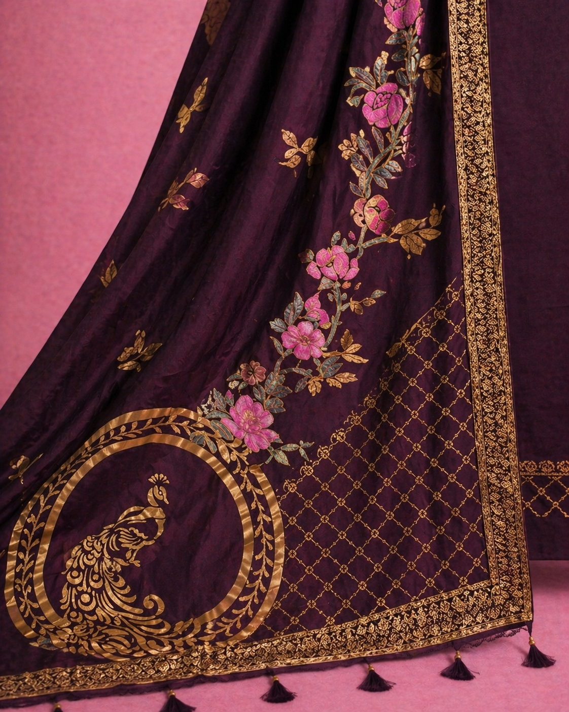 PURPLE UNSTICHED SUIT SET