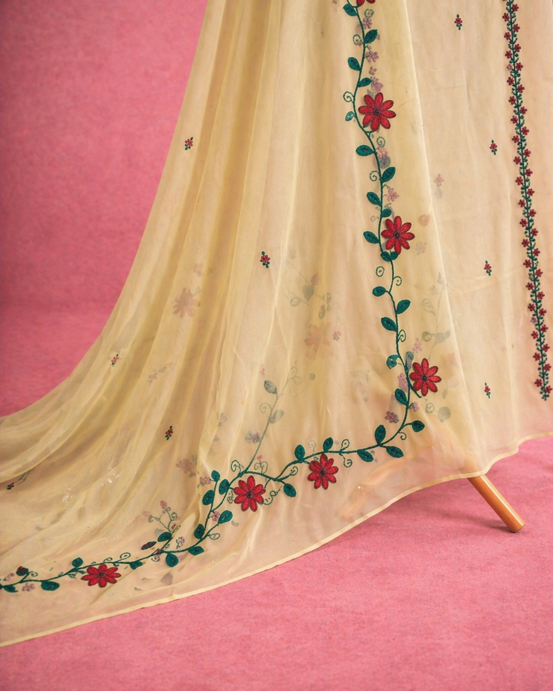MINT BLOOM MACHINE WORK AND HANDWORK UNSTICHED SUIT SET