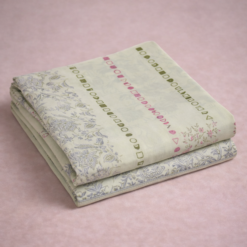 PASTEL GREEN UNSTICHED SUIT SET