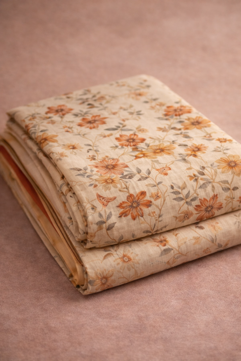 BEIGE FLORAL UNSTICHED SUITS