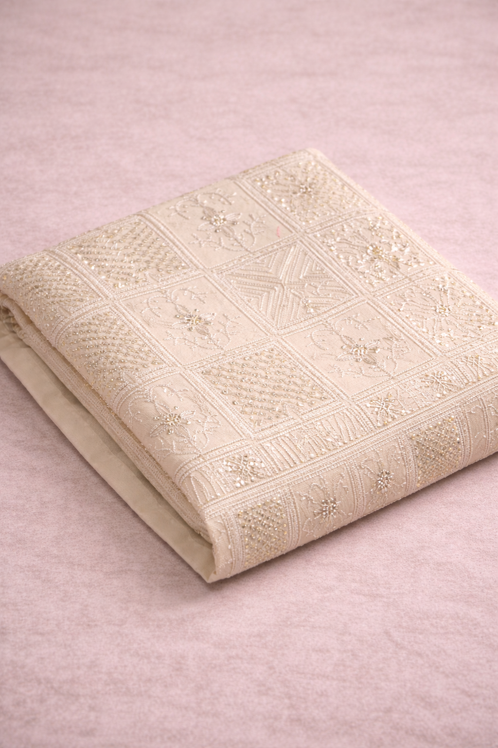 CREAM UNSTICHED SUIT SET