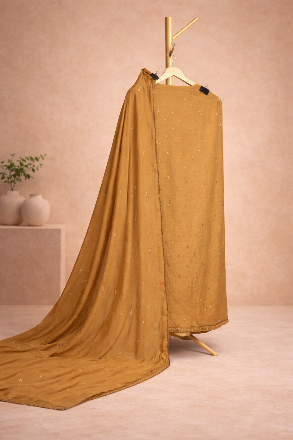 MUSTARD UNSTICHED SUIT SET