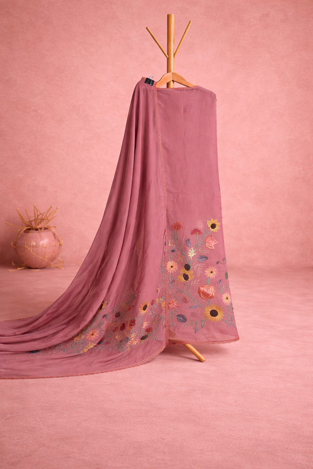 MAJENTA UNSTICHED SUIT SET