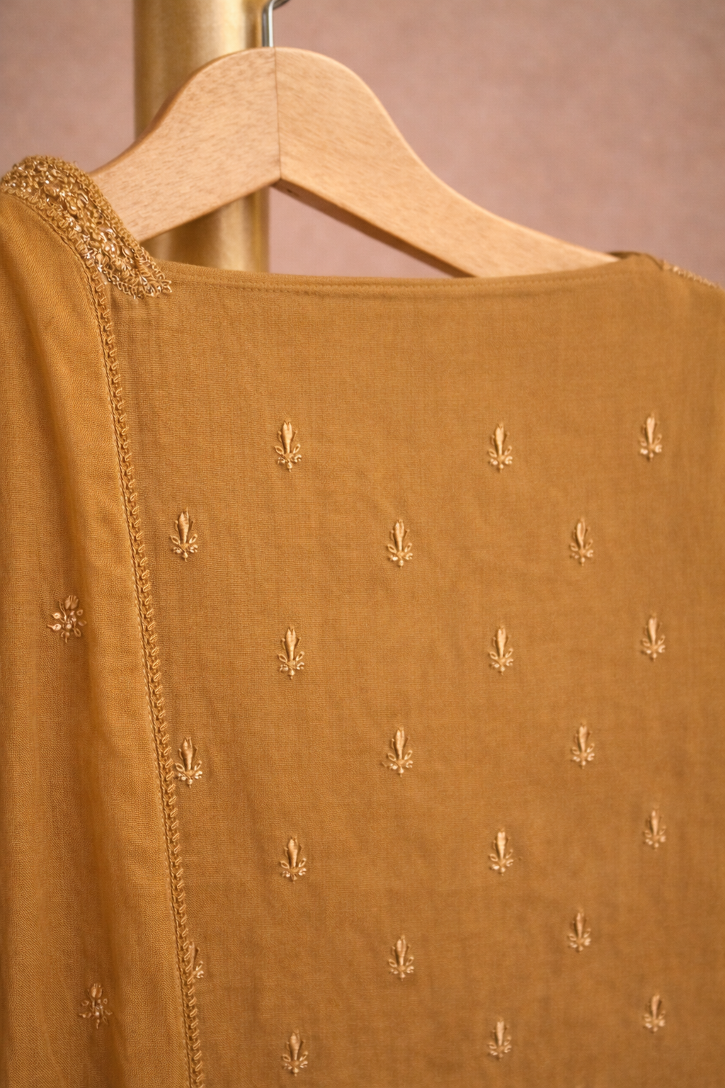 MUSTARD UNSTICHED SUIT SET