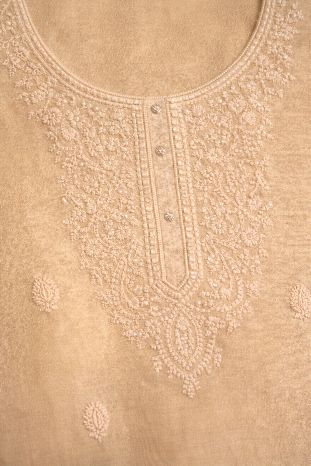 BEIGE UNSTICHED SUIT SET