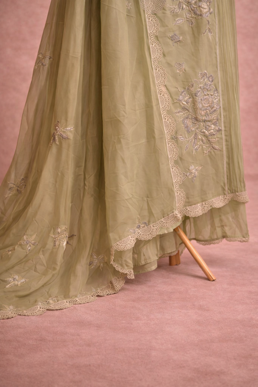 OLIVE GREEN UNSTICHED SUIT SET