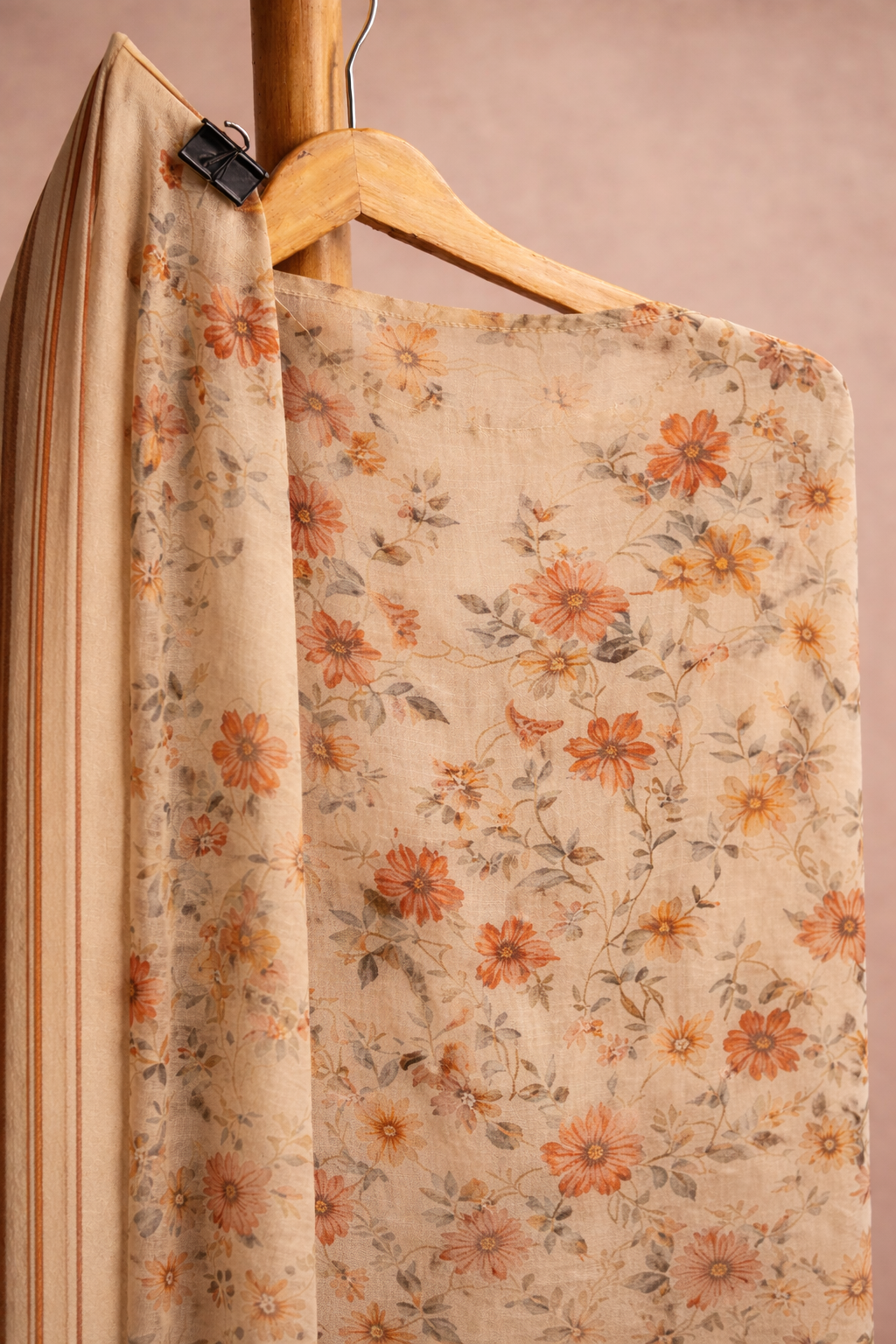 BEIGE FLORAL UNSTICHED SUITS