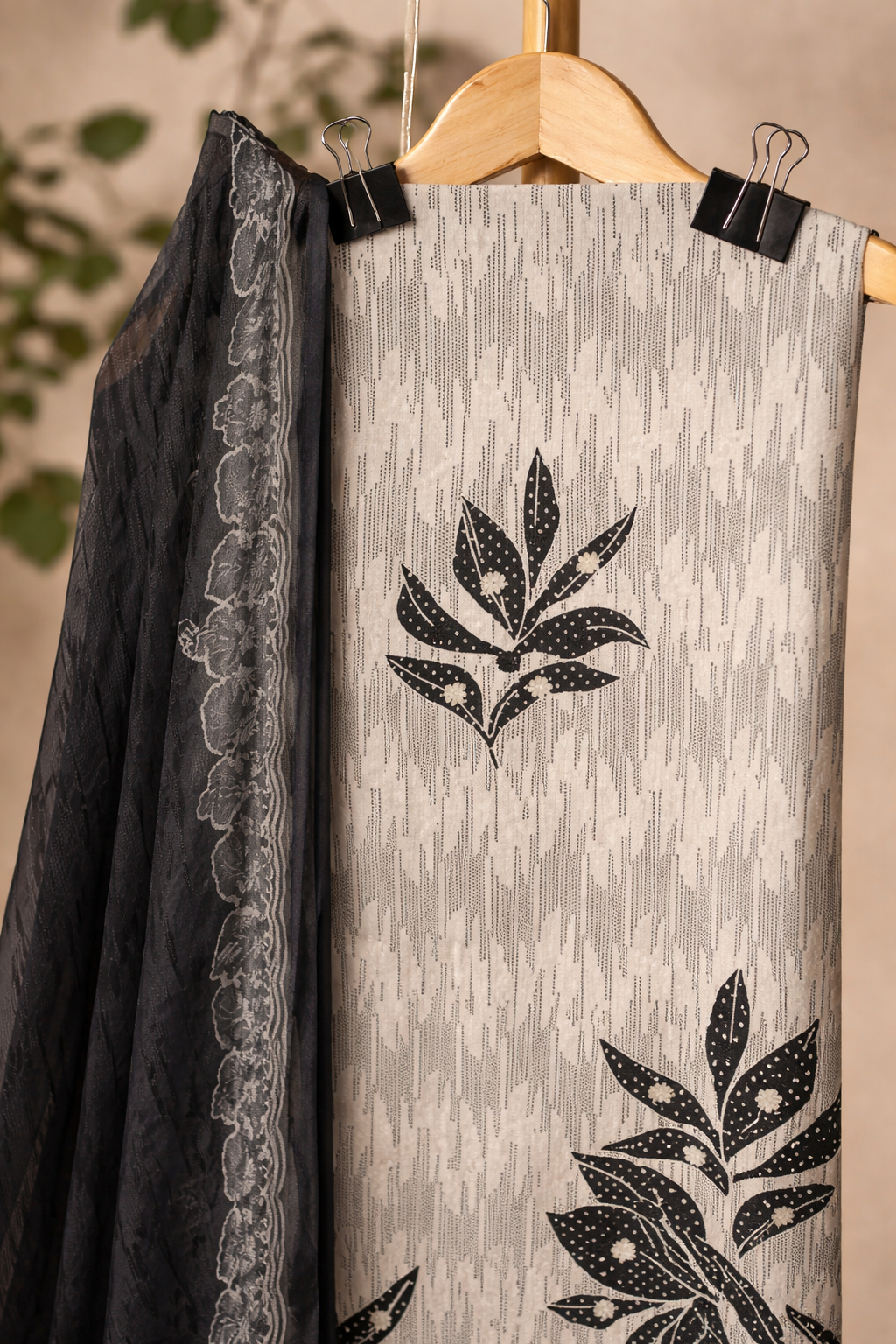 BLACK & WHITE UNSTICHED SUITS