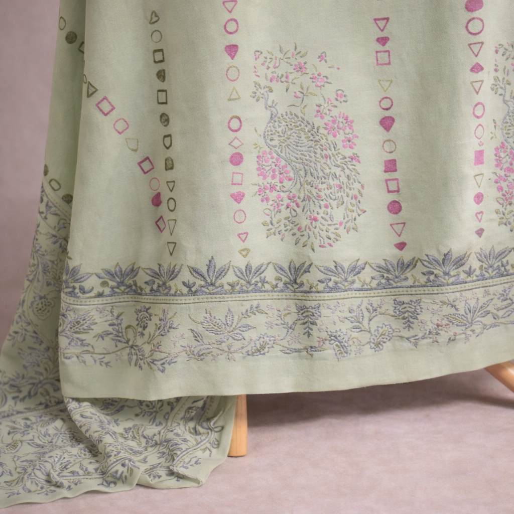 PASTEL GREEN UNSTICHED SUIT SET