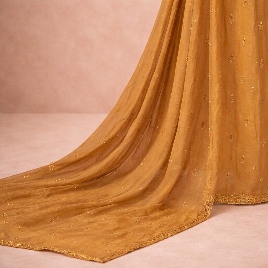 MUSTARD UNSTICHED SUIT SET